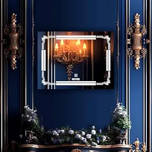 NEVEX Horizontal Wall Mounting Led Mirror with Bathroom,Light Mirror for Wash Besin,Size 18X24 inch|Mirror with Light 3 Tone (Cool White, Natural White, Warm White).