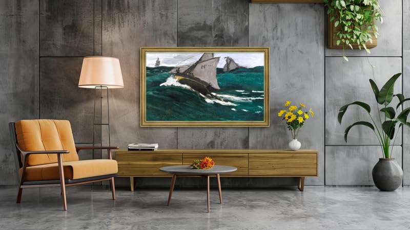 Frame My TV Deco TV Frames - Industrial Brass Slim Frame Compatible ONLY with Samsung The Frame TV (3