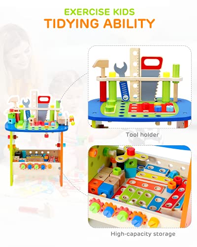 Ohuhu Y26-80300-13 Kids Tool Set: 89Pcs Wooden Toddler Tool Workbench Toy Set thumb #4