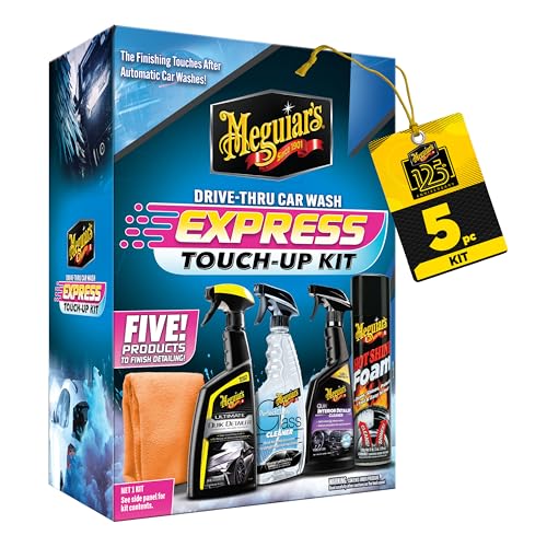 Meguiar's Drive-Thru Car Wash Express Touch-Up Kit - The Perfect Car Detailing Kit for Touching Up After Running Through an Automatic Car Wash or After Washing Your Ride at Home, Clean Inside and Out