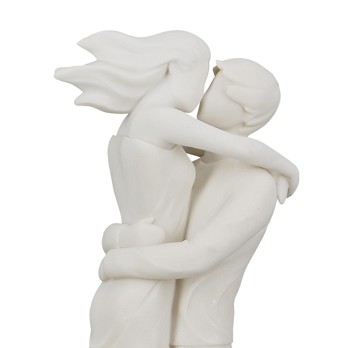 GILDE Figurka Couple in The Wind z żywicy syntetycznej, wysokość 31 cm, biała, kształt pary