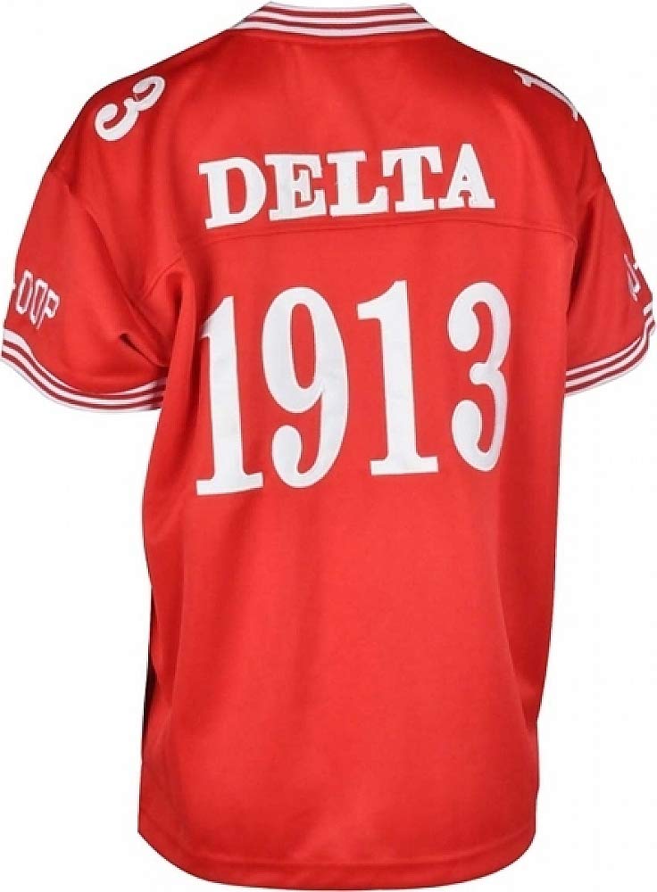 Buffalo Dallas Delta Sigma/? Theta Crest Football Jersey [Red - 3XL] - ID#31062