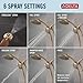 Delta 6-Setting PivotPro 3-in-1 Combination Shower Head with ProClean Spray, Brushed Gold Round Shower Head Rainfall with Handheld Spray, 1.75 GPM, Champagne Bronze 75649CZ