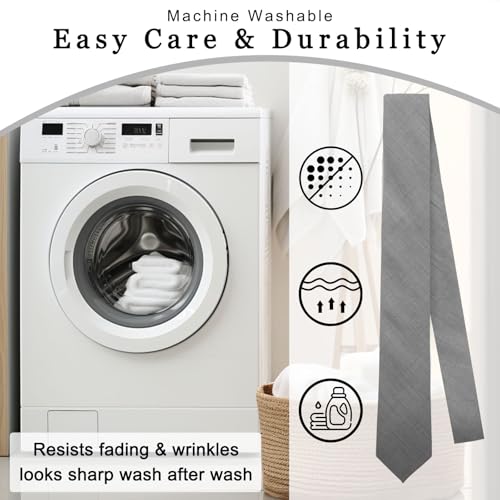Image of Cotton Ties for Men Solid Color Skinny Tie Mens Necktie for Wedding Graduation Formal Dinner