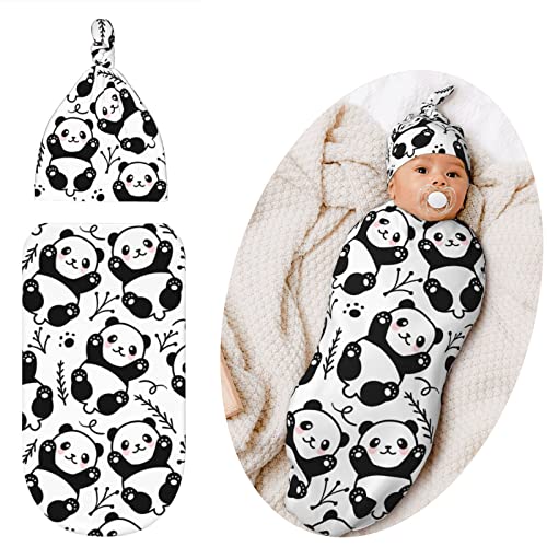 Image of Jarverce Panda Swaddle Blanket for Baby, Soft Sleeping Bag, Swaddling Sack for Newborn Unisex Baby Stuff