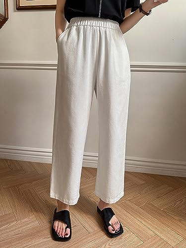 Image of Sugathari Girl's & Women's Denim Cotton Elastic Waist Cropped Straight Ankle Length Wide Leg Casual Baggy Jeans for Women, Trousers Pant for Women (Jeans 239)
