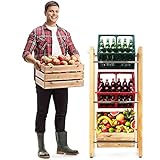 kiste kasten holz ➕ ZUSÄTZLICHE SICHERHEIT & KOMFORT - Dieser Flaschenkastenständer hat verstellbare Füße, und ein Set für die Wandmontage sorgt für sicheren Aufbau in jedem Raum. Der integrierte Flaschenöffner ist ebenfalls ein raffiniertes und funktionales Attribut.