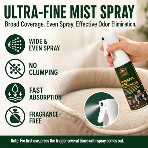 Image of Cleeze Pet Odor Eliminator Spray for Strong Odor, Dog Deodorizing Spray for Dogs and Cats, Pet Deodorizer, Pet Odor Spray for Urine, Carpet, Furniture, Fabric, Safe for Pets, Natural Ingredients, 10oz