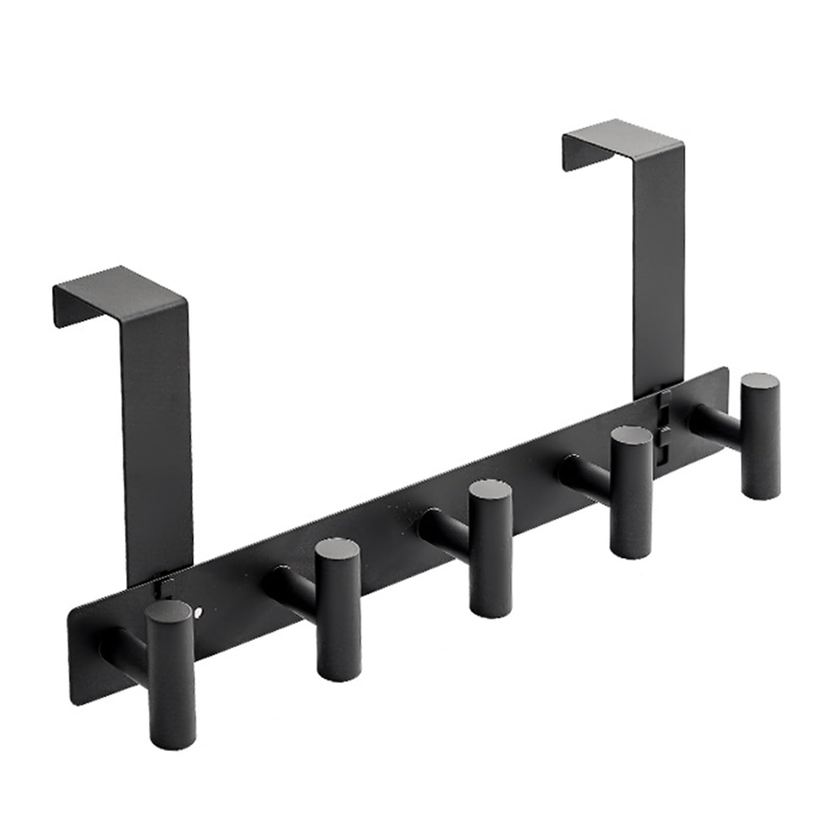 Qusinfc Black Modern Thin Profile Over Door Hanger Set 5 Hooks With Enhancing Weight Capacity For Everyday Storage Needs Multipurpose Door Hooks