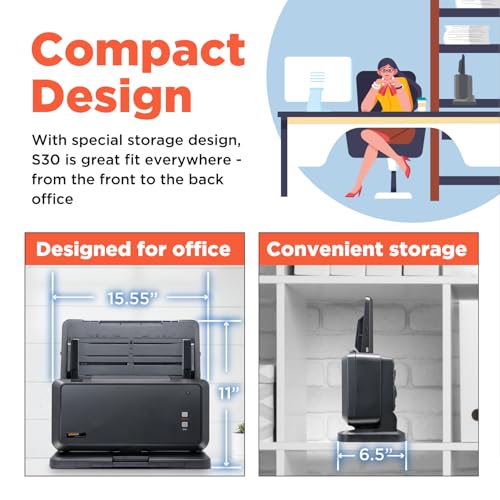 Plustek S30 For Large-Format Document Scan, Scans Wide Up To 12 Inch And Long Up To 200" thumb #6