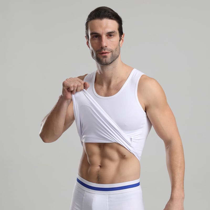 BaronHong Mens Body Shaper Chest Hide Gynecomastia,Compression Shapewear Vest Slimming Undershirt,Tummy Control2