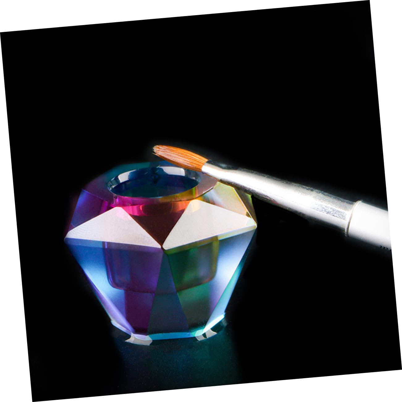 Healeved Elegant Acrylic Nail Liquid Storage Holder Crystal Cup Lid Dish Bowl Nail Art Tools Monomer Cup for Art