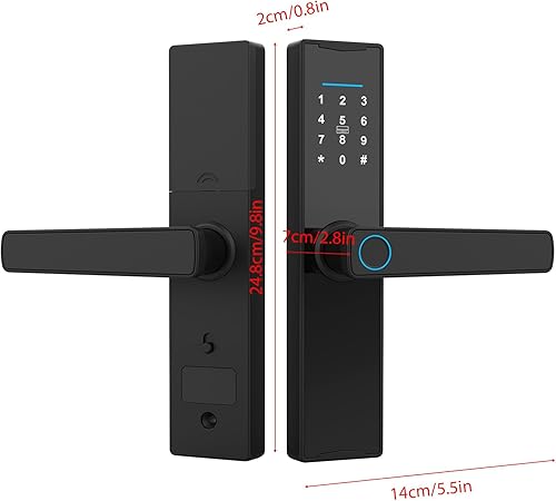 Miniatura 8 de Tuya Smart Lock Cerradura de huellas dactilares Cerradura de puerta Cerradura de puerta con teclado Cerradura de puerta con manija Huella digital