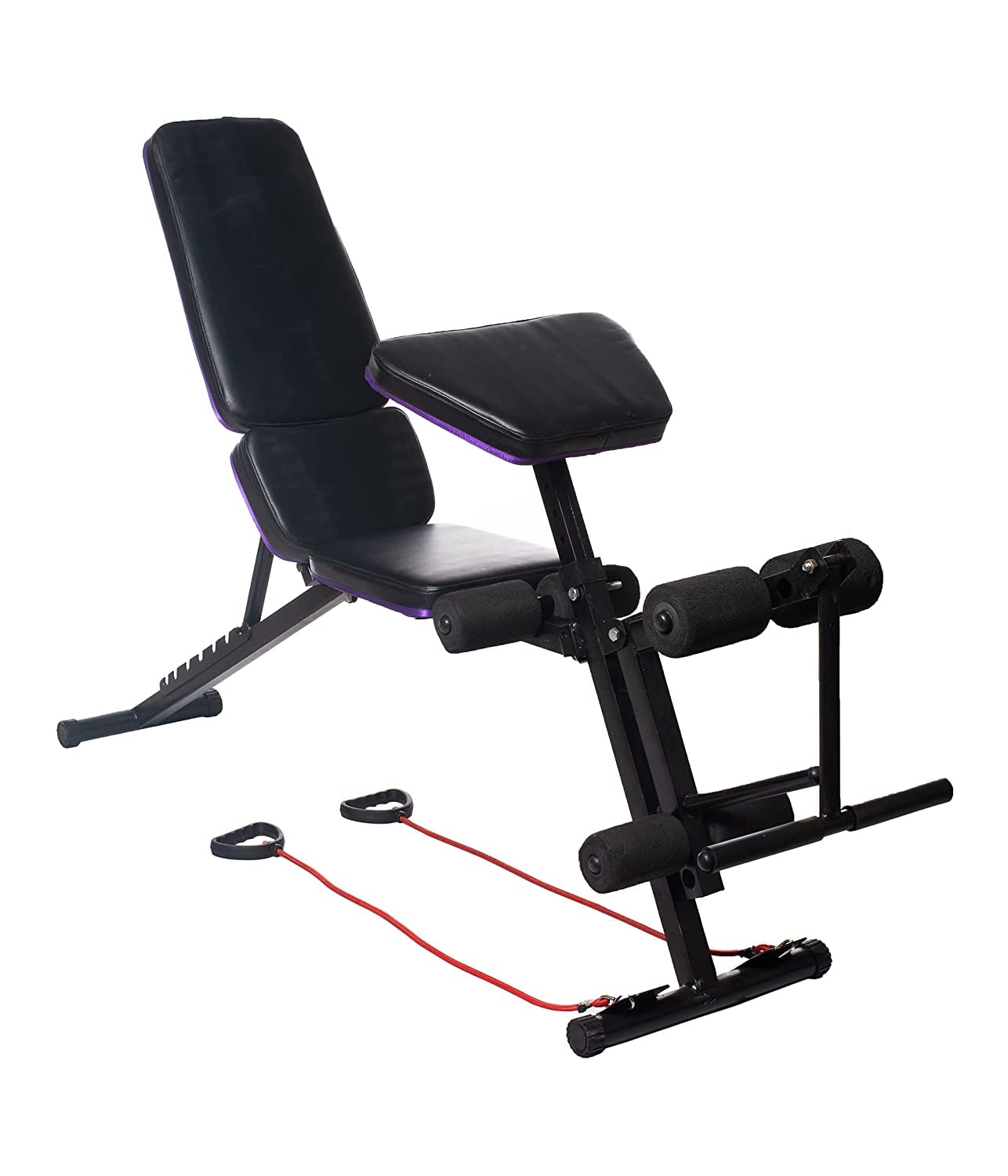 iris 36-in-1 ergonomically designed weight bench for full body workout roman chair adjustable incline decline flat bench (black)