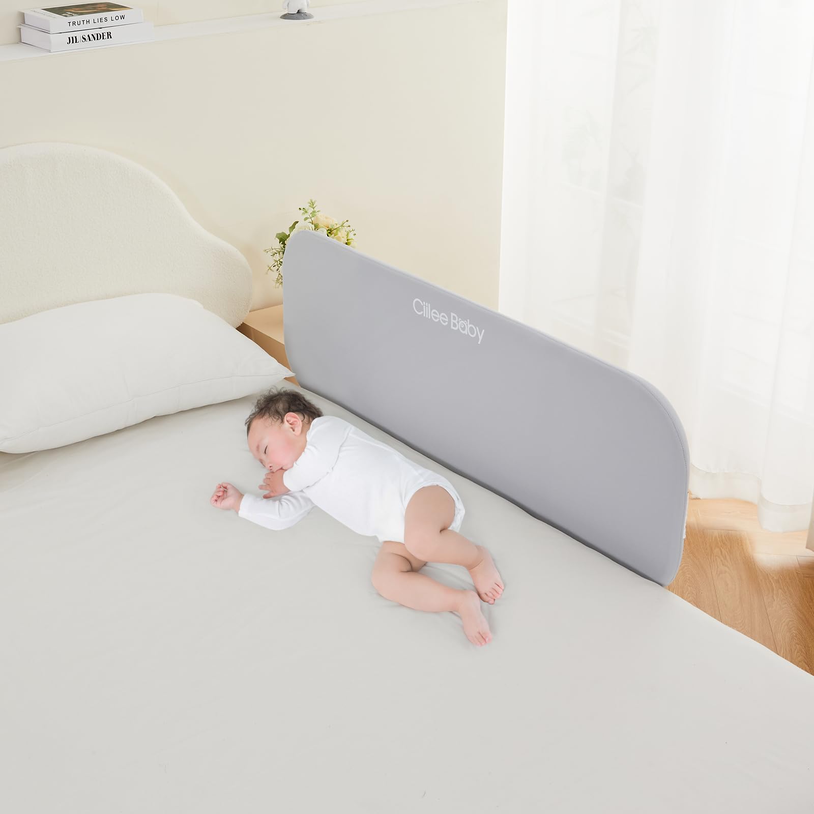 GUUSII HOME Barrera Seguridad Niños Cama Portatil Barandilla para Camas Bebe Anticaida Abatible Valla Protector Cama Fácil de Montar Extensible Quitamiedos Cama Infantil de Viaje