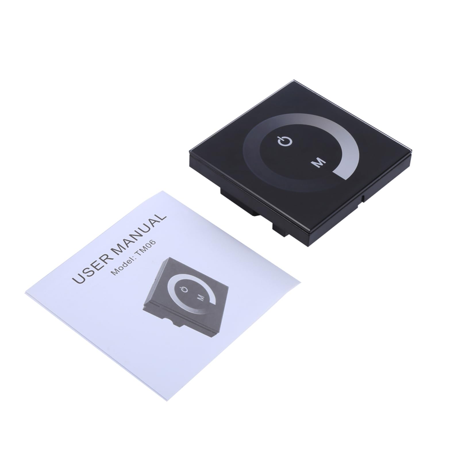 Dimmer a parete con pannello touch monocolore, controller per strisce luminose a LED DC 12V‑24V, canale singolo con luminosità regolabile su 10 livelli, per strisce LED (Nera)