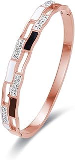 Pulseras Pulsera Bracelet Mujer Joyería Blanco Y Negro con Pulseras De Diseño Hueco De Cristal para Mujeres, Hombres, Pulseras, Amantes De Los Diamantes, Joyería, Color Rosa