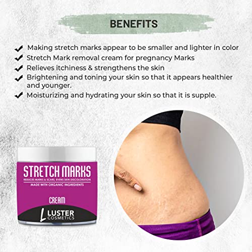 Image of Stretch Marks Cream | Reduces Marks & Scars | Post Pregnancy Marks | Maternity Repair | Enhances Skin Elasticity | Made with Organic Ingredients | Paraben Free - 100g (Pack of 2)