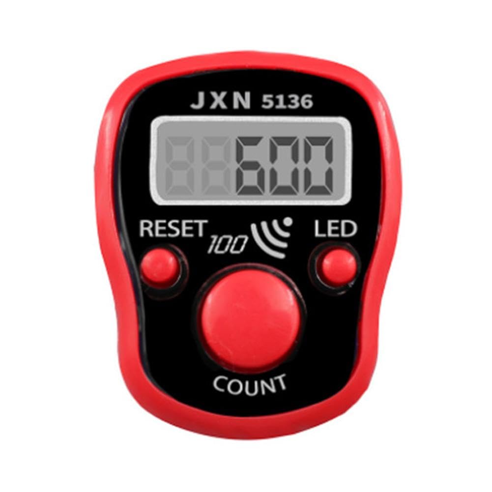 DTREELS Electronic Finger Counter,LCD Digital Tally Counter Clicker,Electronic Counter Finger Hand Counter,Handheld Resettable Digits Display,for Muslims Tracker Golf Lap Knitting Counting
