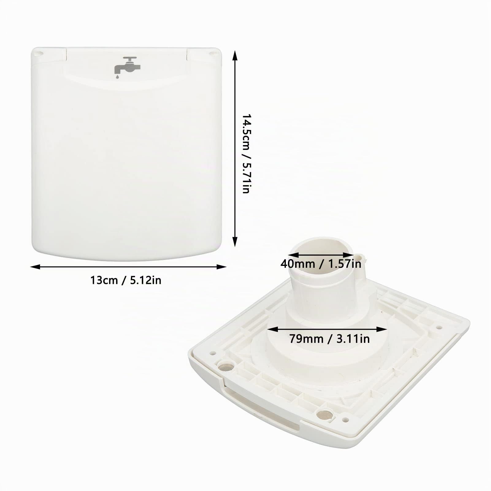 Tissting Puerto de Llenado de Agua con 2 Llaves, 3.1 x 3.1 Pulgadas (79 x 79 mm) IP44 - Entrada de Agua Dulce por Gravedad para RV, Caravana, Remolque, Diseño Impermeable con Bloqueo y Tapa Magnética | Entrada de Agua Dulce IP44 para RV, Caravana y Remolq