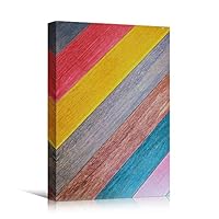 Canvas Wall Art Geometrical Patterns Abstract Colorful Geometric Hallway Minimalist Mixed Media Multicolor Patterns - 12x18 inches