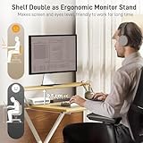 HOMCOM Compact Folding Desk for Small Spaces, Foldable Computer Desk with Storage Shelf for Home Office, 2-Tier Study Writing Table, 86 x 66 x 82 cm, Maple Wood-effect - Image 6