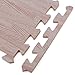 Tebery 16 Pieces Printed Wood Grain Floor Tiles 3/8-Inch Thick EVA Foam Puzzle Floor Mat (White Wood)