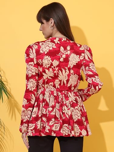 Image of Sheetal Associates Women's Top Shirt Stylish Trendy for Girls | Floral Printed Top | Lightweight Day Comfort