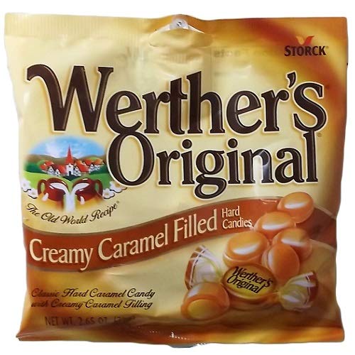 New 810012 Werthers Crmy Caramel Filled Candy 2.65O (12-Pack) Hard Candy Cheap Wholesale Discount Bulk Candy Hard Candy Id Holder