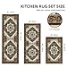 Tritard 100% Non Slip Kitchen Rugs Sets of 3 Washable Boho Kitchen Mats for Floor Vintage Farmhouse Kitchen Rug Soft Runner Rug for Hallway, Laundry Room, Indoor Entryway, Brown