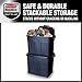 Rubbermaid Roughneck Tote 18 Gal, 6 Pack, Made in USA, Dark Indigo Metallic, Rugged Plastic Stackable Storage Bins with Lids and Handles