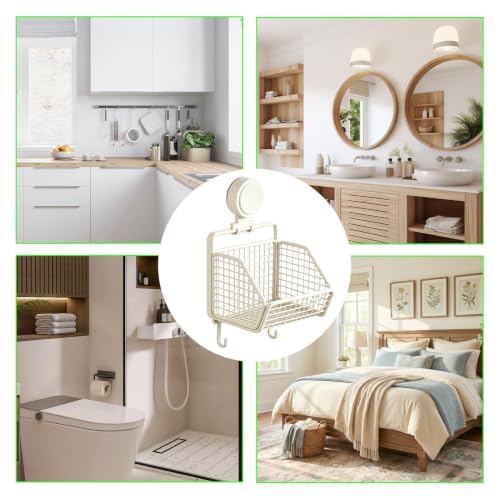 Cesta de pared de cocina de acero inoxidable con ganchos para ordenar dormitorio 5
