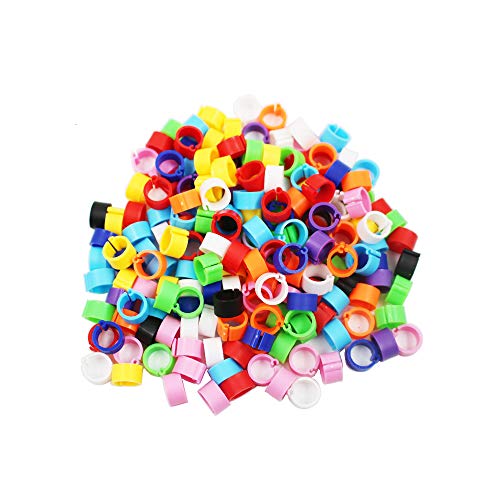 N / A 200 Pcs Multicolor Pigeon Leg Rings Poultry Clip on Foot Bands for Bird Quail Chicks Pullets Tiny Bantams Hatch Mark (Multicolor)