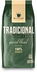 Café Moido Tradicional Torrado 500g REI DO CAFE 100% Arábica Alta Mogiana Torra Escura Cafeteria Tradicional de Santos