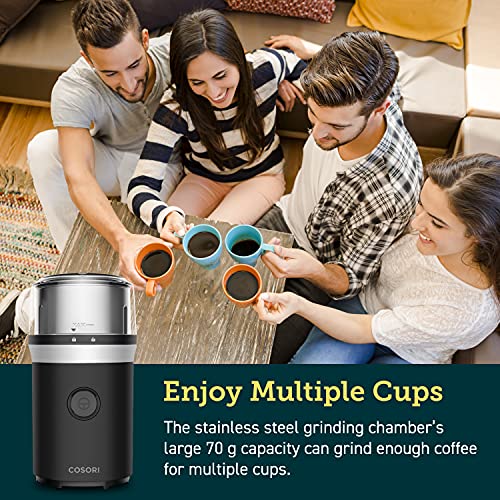 Cosori Electric Coffee Grinders for Spices, Seeds, Herbs, and Coffee Beans, Spice Blender and Espresso Grinder, Wet and Dry Grinder, Included 2 Removable Stainless Steel Bowls, Black by Cosori - Image 9