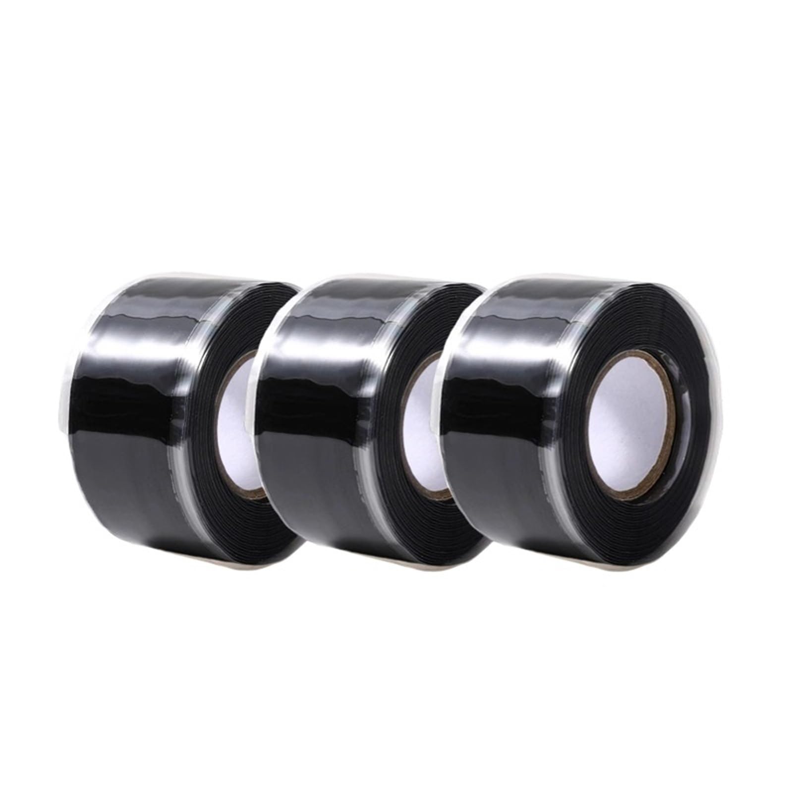 Cinta de silicona autofundible, manguera reparación sellado fugas impermeable for aislamiento plomería eléctrica para reparación de tuberías(Black 1.5 meter)