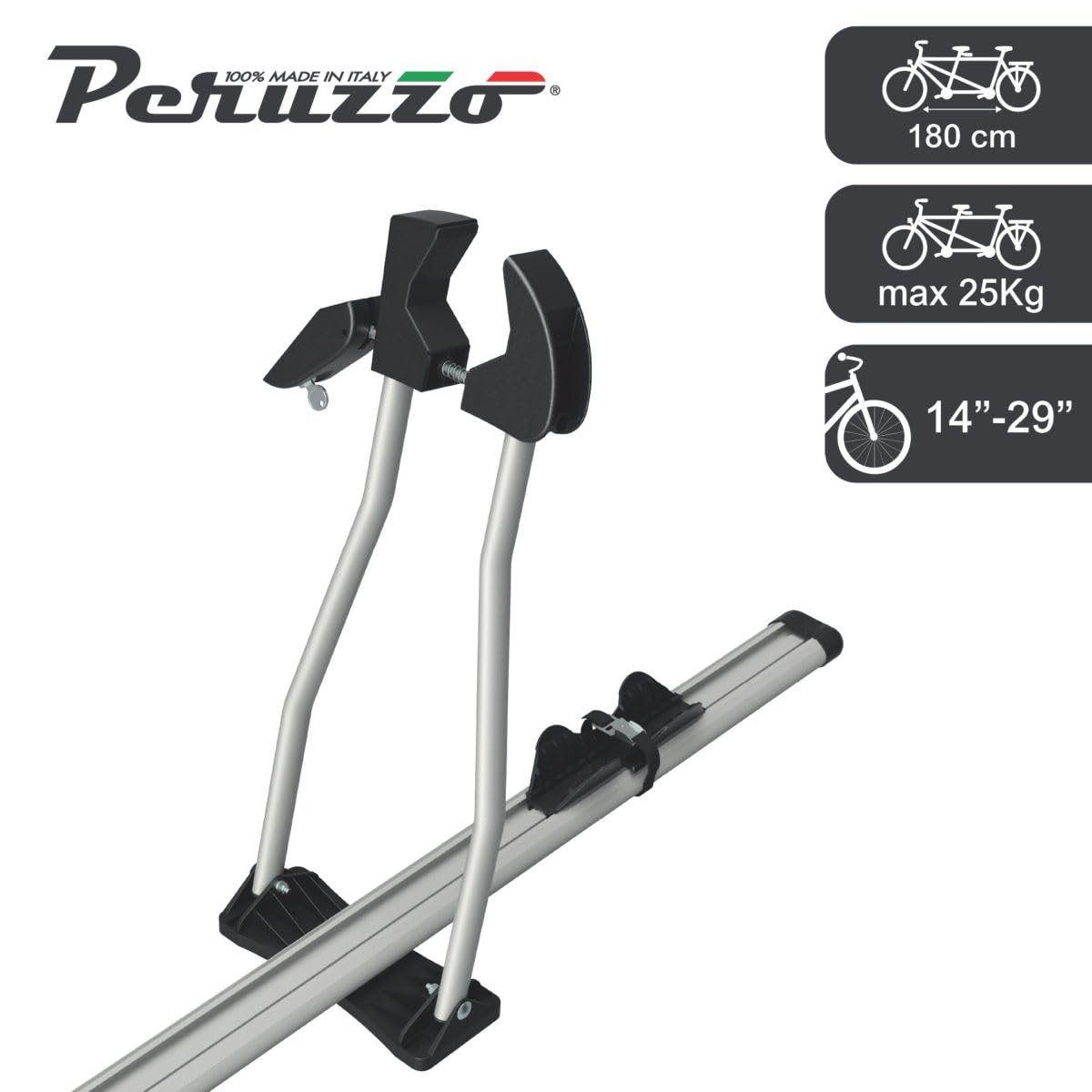 Peruzzo PE 604 Portabici da Tetto, Roma Tandem