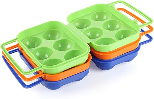 Amosfun Dispensador de cereales Soporte de huevos para refrigerador Soporte de huevos con asa Contenedor de huevos para refrigerador, cartones de