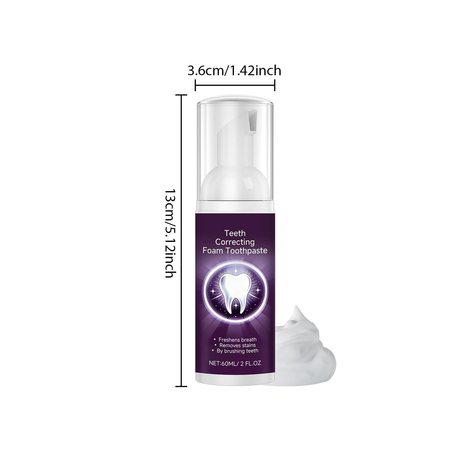 Pasta de dientes de espuma suave for el cuidado bucal refrescante: sabor a menta, fácil de usar, limpieza profunda, sensación cómoda, higiene diaria(3pcs)
