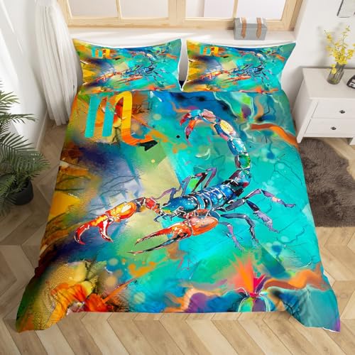 Feelyou Scorpion Bedding Set Colorful Scorpion Pattern