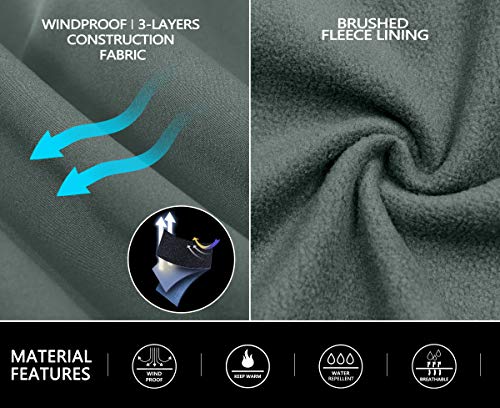 Little Donkey Andy Men’s Softshell Jacket With Removable Hood, Fleece Lined And Water Repellent Gray Size L #TOP5