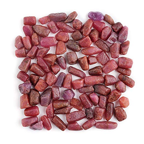 InfinityGemsArt 6pcs, 50 carats Natural Raw Ruby Rough Stone, Tiny Ruby Bullets, Crystals for Jewelry Making, Wire Wrapping Wholesale Gemstone Lot, Healing Crystals, Birthstone, DIY Gift