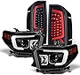 AKKON - For 2014-2021 Toyota Tundra Sr5/Limited Black DRL LED Tube Projector Headlight & Black LED Taillight Set