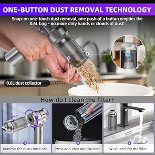 Handheld Vacuum Cleaner, 22000Pa 4-in-1 Car Vacuum Cleaner Cordless, 3 Speed Brushless Motor Mini Hoover with One-Touch Cleaning, Rechargeable Portable Air Duster for Home Car Office Pet Hair, Silver