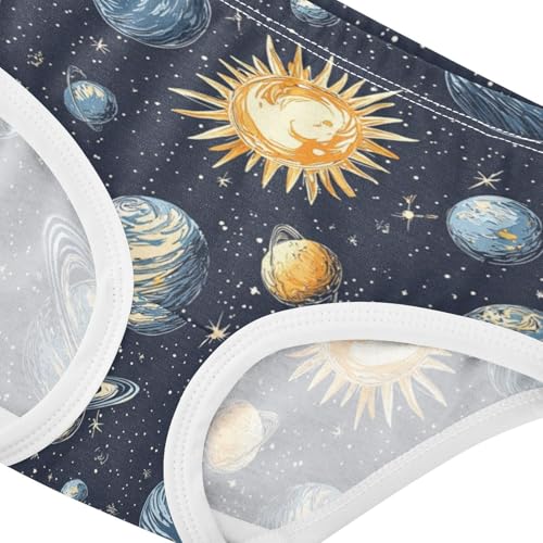 ZZKKO Planets Universe Girls Underwear Toddler Panties for Girls Comfort Brief Size 2T-8Y3
