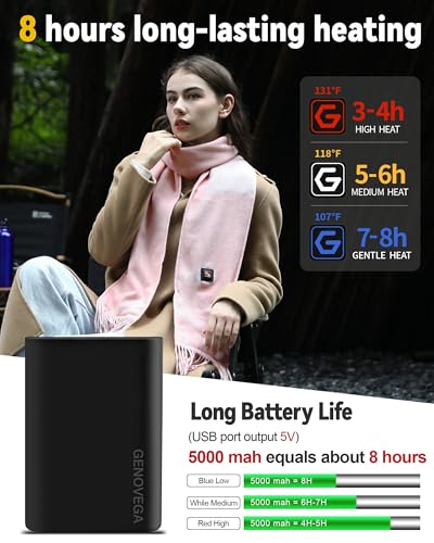 Heated Scarf for Older Senior Women Rechargeable 2024 Pashmina Warmer Christmas Birthday Gifts Ideas Mother in Law Grandmother Stepmother Mom Luxury Female Practical Gifts from Sister Daughter Beige4