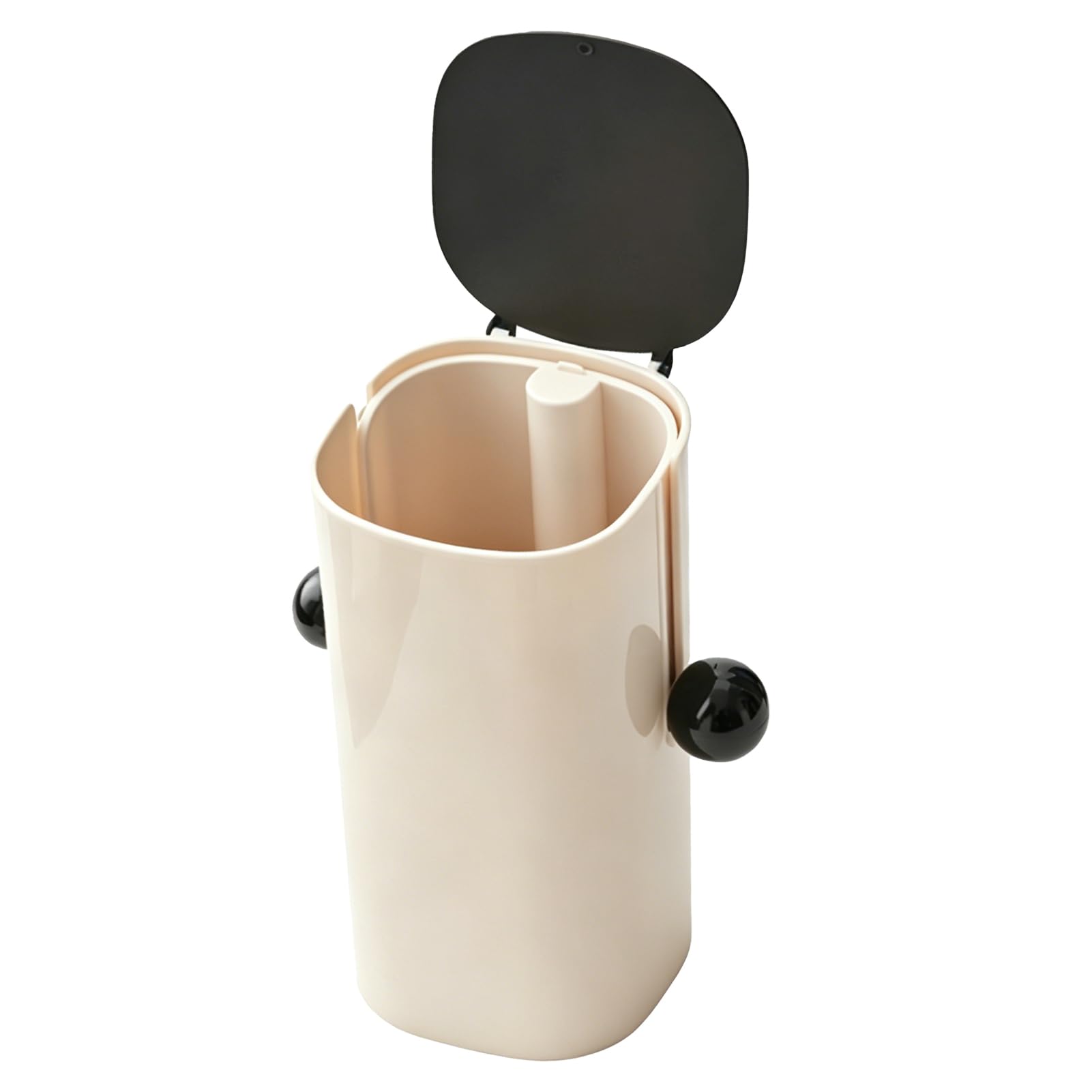 Cocoarm Porta Pennelli per Trucco con Sollevamento Automatico, Organizer per Pennelli Cosmetici in Plastica e Acciaio Inossidabile, 4 Scomparti, un Coperchio con Sollevamento a Chiave, Portaoggetti