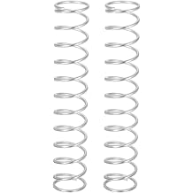 sourcing map 2Pcs Compression Springs, 1.6mm Wire Diameter x 18mm OD x 100mm Length 304 Stainless Steel Extension Spring Ballpoint Pen Pressure Springs for Shop Home Repairs, Silver