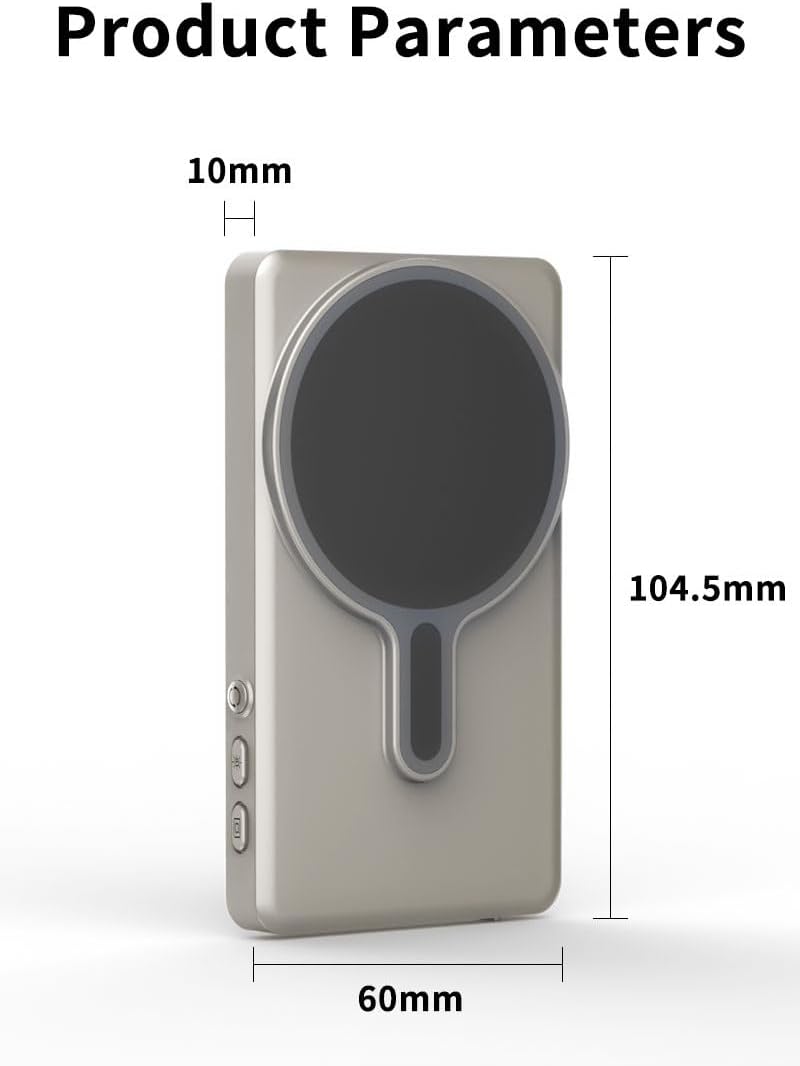 Phone Vlog Selfie Monitor Screen, Magnetic Mount, 1080P Wireless Recording, Rear Camera for Selfie Vlog Live Stream Compatible with iPhone & Android Phone, Multi Screen Share. (Grey Color)