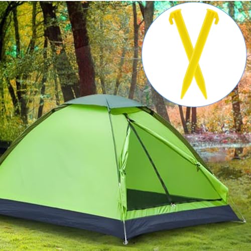 12 Estacas de Tienda de Plástico, 5.7 Pulgadas, Amarillo miniatura 4